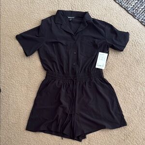 Athleta Black Short Sleeve Jumpsuit